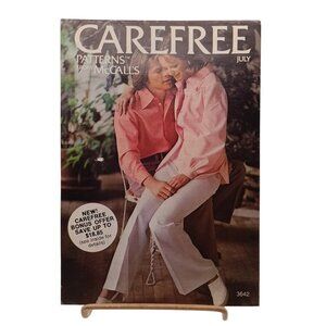 Vintage Carefree Patterns By McCalls July Issue 1970s Sewing Pattern Magazine #3
